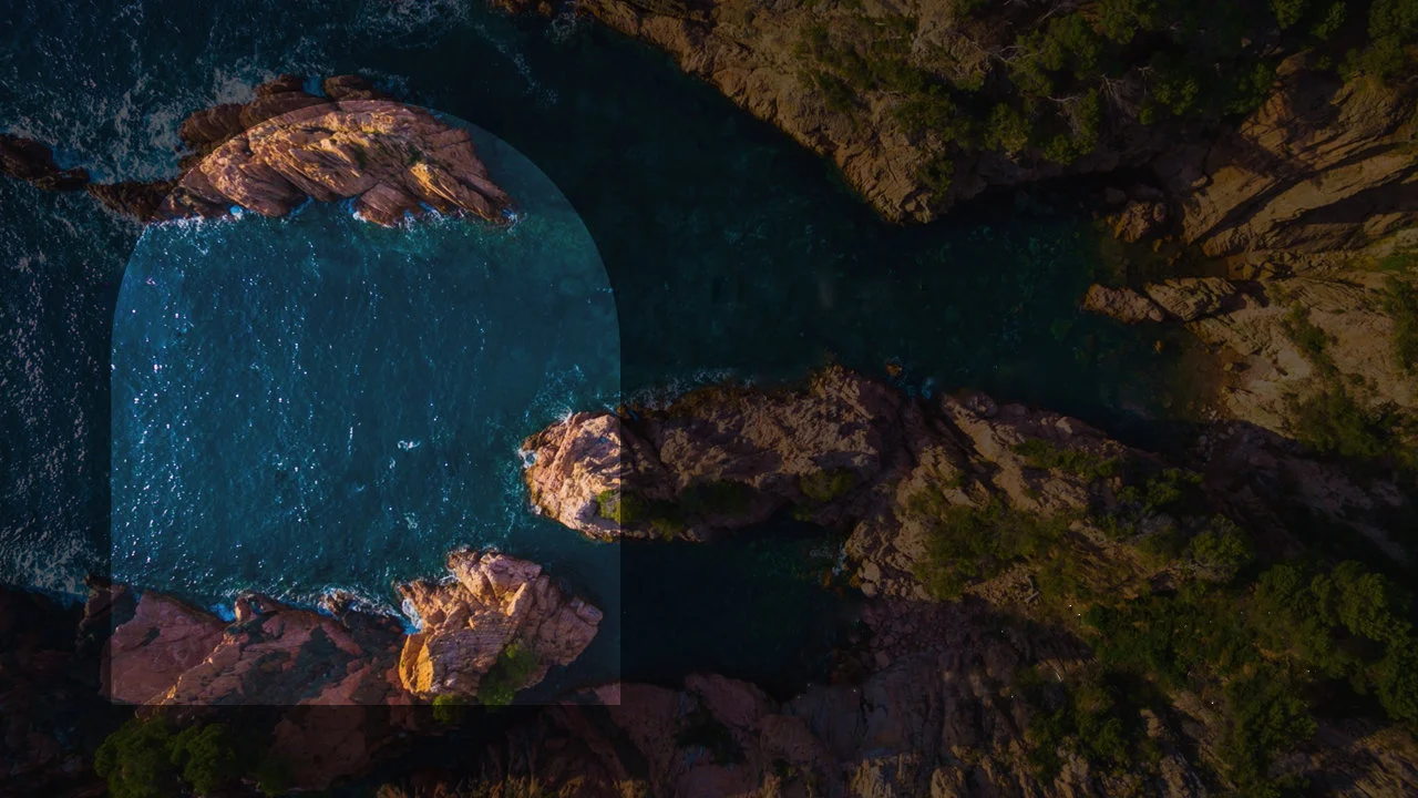 rocky coastline from above