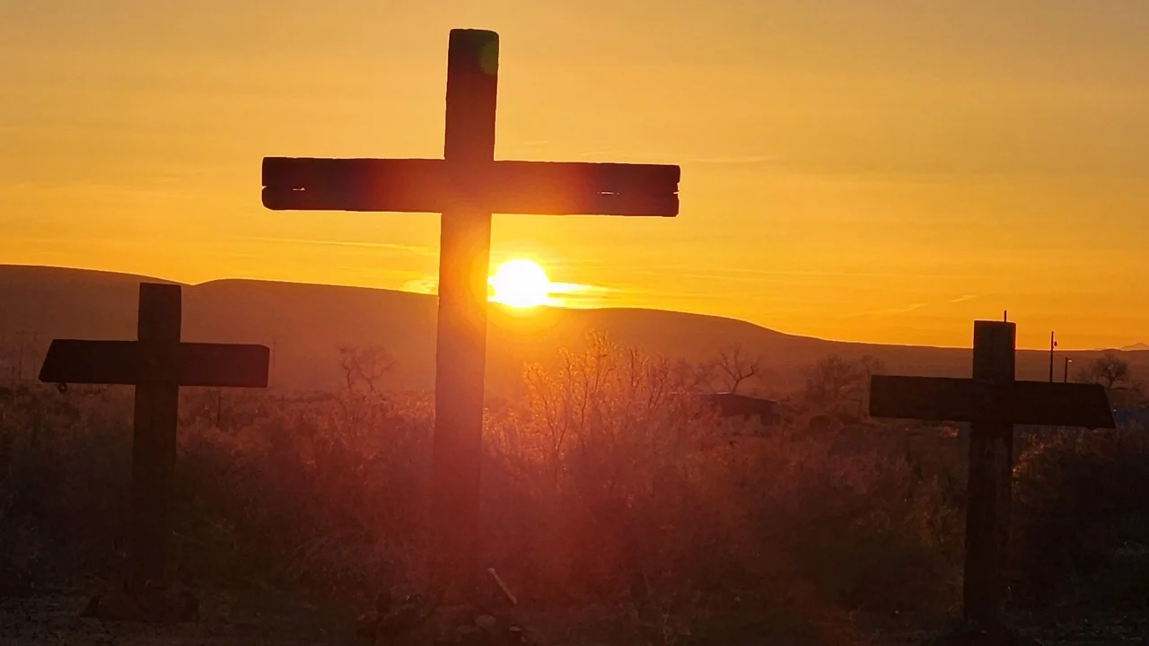 3 crosses at sunrise