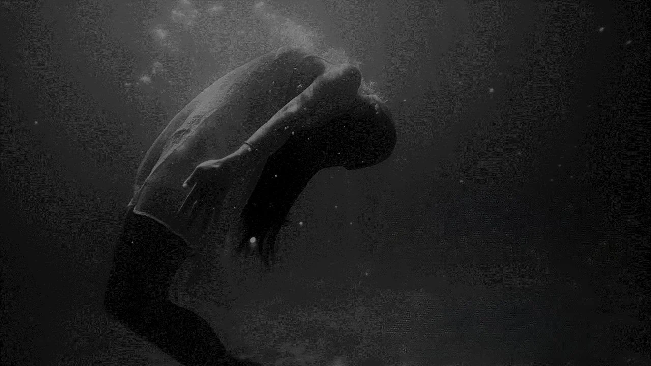 Woman underneath the water