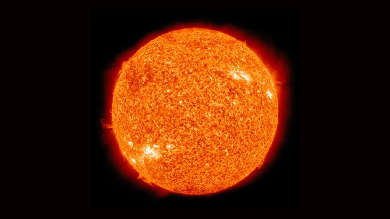 sun in the darkness of space