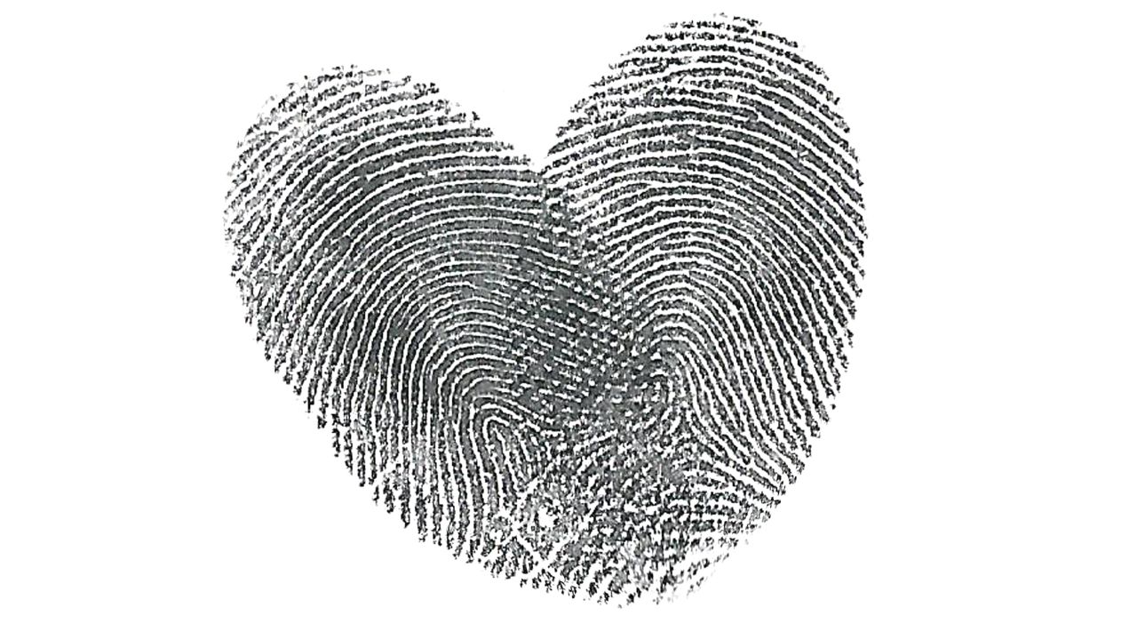 a heart made from two fingerprints