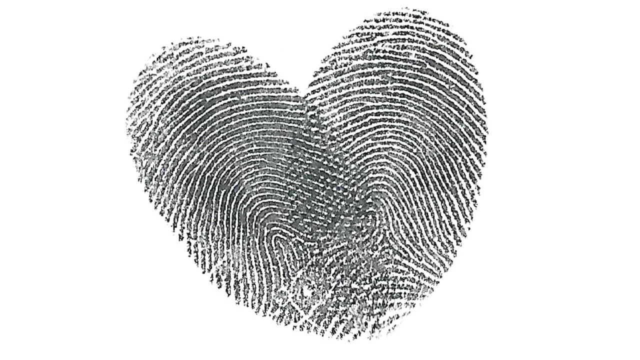 a heart made from two fingerprints